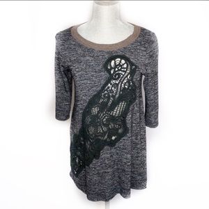 Free People Sweater Crochet Cut Out Small (D64)